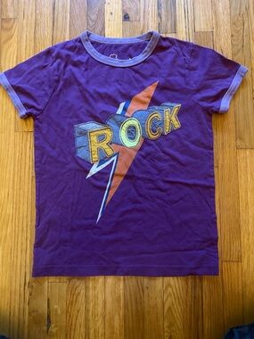Mini Boden Purple 'Rock' Graphic Tee